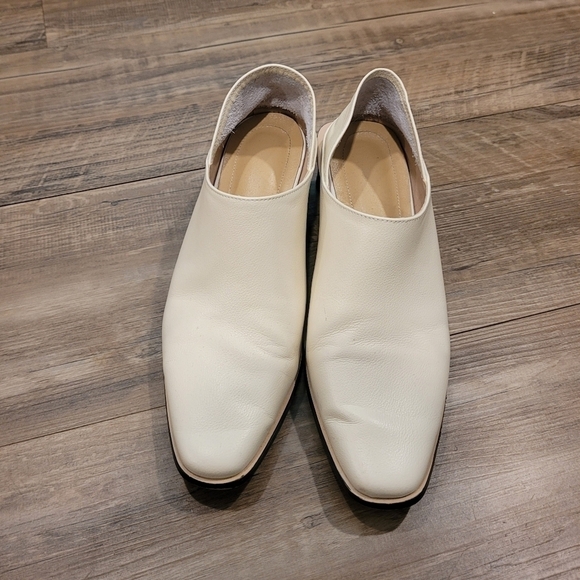 Women's Leather Cream Heel Shoes Size 6 - Picture 6 of 10